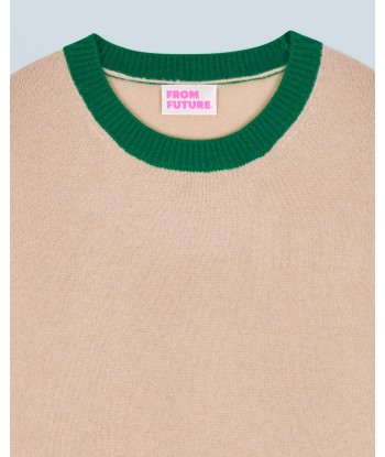 Pull Col Rond Bicolore Contraste Léger (H24 / FEMME / Beige) Les magasins à Paris