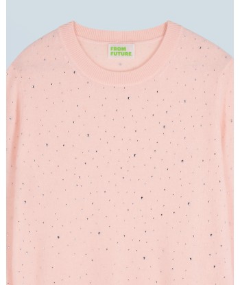 Pull Col Rond Strass Allover Léger (H24 / FEMME / Baby Pink) Vous souhaitez 