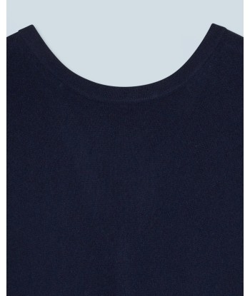 Pull Col Rond Dos Nu à Boutons (H24 / FEMME / Navy / 100% Cachemire) le concept de la Pate a emporter 