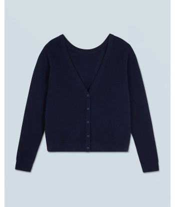 Pull Col Rond Dos Nu à Boutons (H24 / FEMME / Navy / 100% Cachemire) le concept de la Pate a emporter 