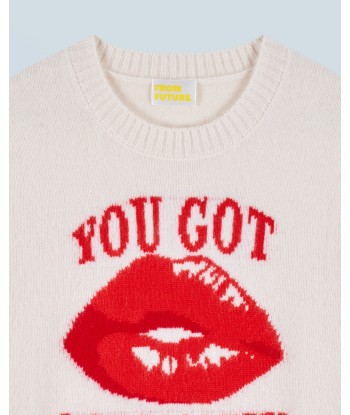 Pull Col Rond Red Lips (H24 / FEMME / Ecru) Dans la société mordern