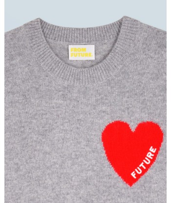 Pull Sans Manches Coeur Léger (H24 / FEMME / Gris Chiné Foncé) france