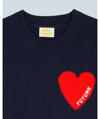 Pull Sans Manches Coeur Léger (H24 / FEMME / Navy) en linge