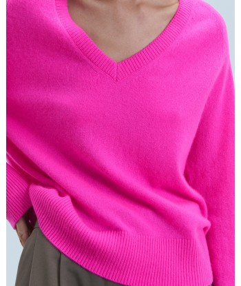 Pull Col V Oversize Léger (H24 / FEMME / Utopic Pink) Les magasins à Paris et en Île-de-France