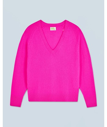 Pull Col V Oversize Léger (H24 / FEMME / Utopic Pink) Les magasins à Paris et en Île-de-France