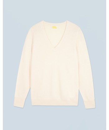 Pull Col V Basique (H24 / FEMME / Ecru) JUSQU'A -70%! 