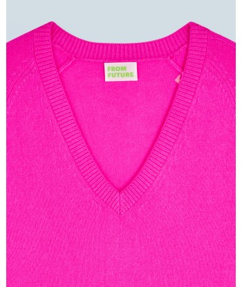 Pull Col V Oversize Léger (H24 / FEMME / Utopic Pink) Les magasins à Paris et en Île-de-France