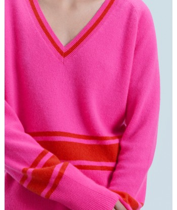 Pull Col V  (H24 / FEMME / Utopic Pink / 100% Cachemire) offre 