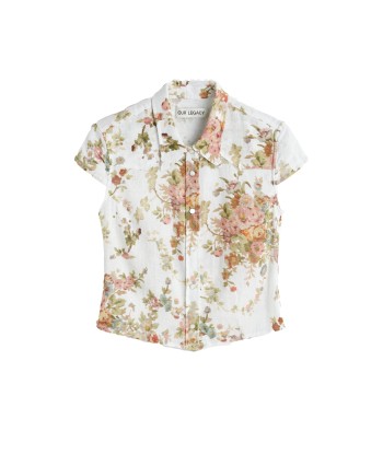 OUR LEGACY - DAISY SHIRT SHORTSLEEVE WHITE FLORAL TAPESTRY PRINT Pour