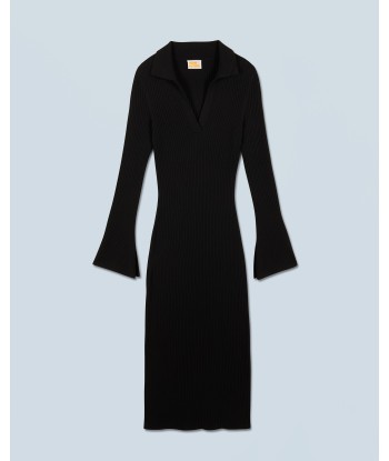 Robe Longue Manche Longue Col Polo (H24 / FEMME / Noir) Venez découvrir notre 