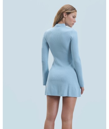 Robe Courte Manche Longue  (H24 / FEMME / Baby Blue / 100% Laine Mérinos RWS) hantent personnes