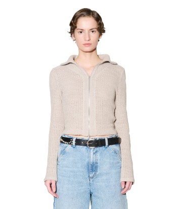 OUR LEGACY - SLIM ZIP LONGSLEEVE MUSK DUSK ROPE WEAVE l'achat 