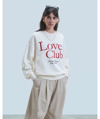 Sweatshirt Col Rond Love Club (H24 / FEMME / Ecru) pas chere