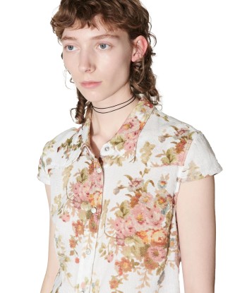 OUR LEGACY - DAISY SHIRT SHORTSLEEVE WHITE FLORAL TAPESTRY PRINT Pour