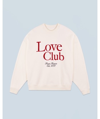 Sweatshirt Col Rond Love Club (H24 / FEMME / Ecru) pas chere