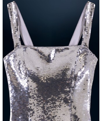 Robe Courte Bretelle Sequins (H24 / FEMME / Silver) meilleur choix