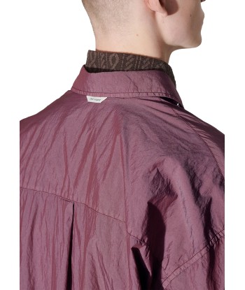 OUR LEGACY - BORROWED SHIRT RASPBERRY PARACHUTE POPLIN la colonne vertébrale