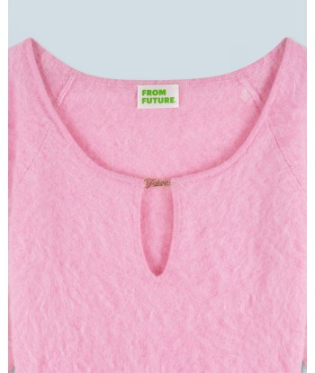 Top Manches Longues en Cachemire Brossé (H24 / FEMME / Fairy Pink) de France