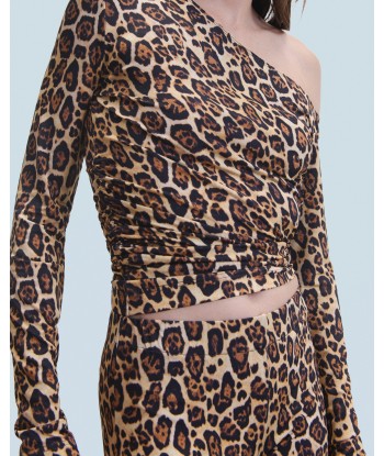 Top Asymetrique Jersey (H24 / FEMME / Hot Leopard) pas chere