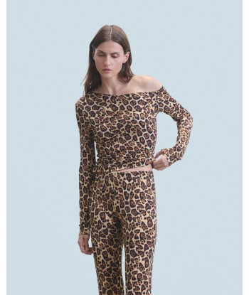 Top Asymetrique Jersey (H24 / FEMME / Hot Leopard) pas chere