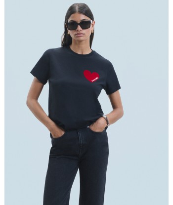 T-shirt Col Rond Coeur (H24 / FEMME / Noir) du meilleur 