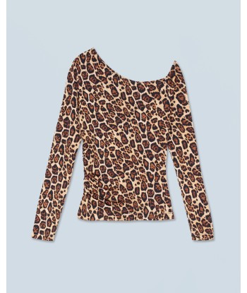 Top Asymetrique Jersey (H24 / FEMME / Hot Leopard) pas chere