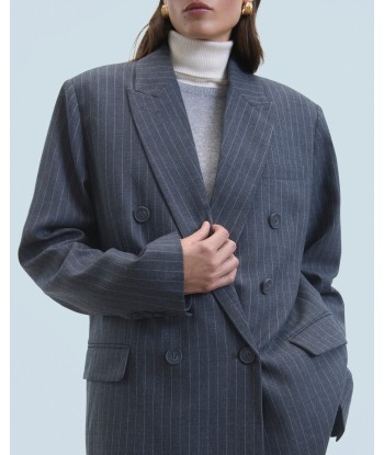 Veste Blazer Tailoring (H24 / FEMME / Rayures Gris) la chaussure