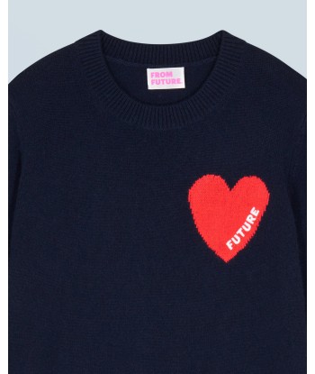 Pull Col Rond Coeur Léger (H24 / FEMME / Navy) sur le site 