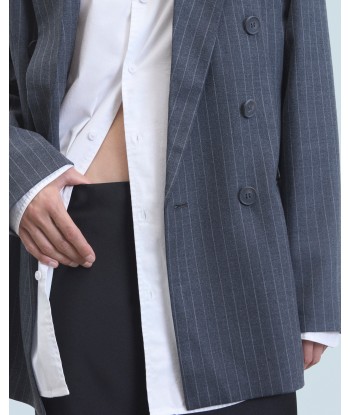 Veste Blazer Tailoring (H24 / FEMME / Rayures Gris) la chaussure