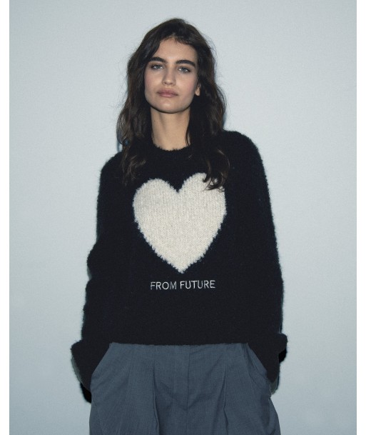 Pull Col Rond Coeur (H24 / FEMME / Noir) online